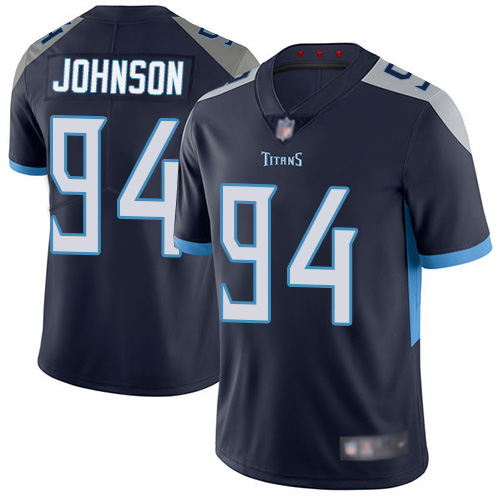 Tennessee Titans Limited Navy Blue Men Austin Johnson Home Jersey NFL Football 94 Vapor Untouchable